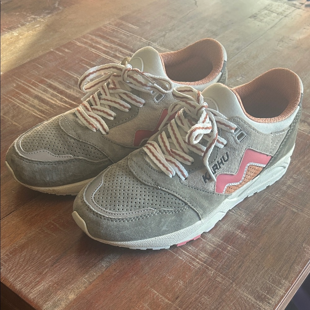 Women's Gray and Pink Sneakers